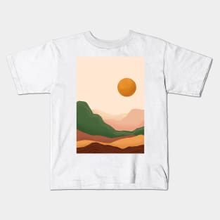 Modern Earthy Tones Mountains 15 Kids T-Shirt